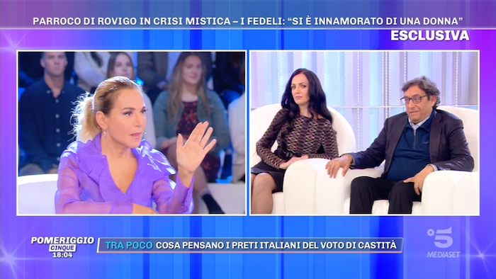 Da parroco a marito felice: da Barbara D'Urso la storia di Giuseppe Serrone, con appello al Papa