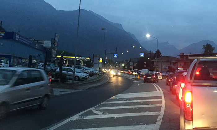 Cantieri a Domo, traffico rallentato