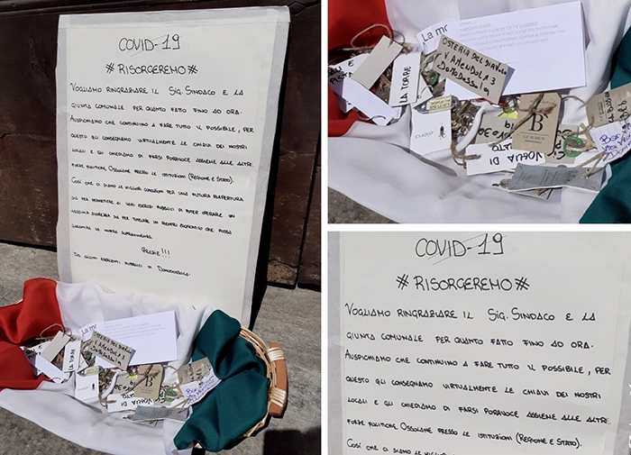 Le chiavi di alcuni locali pubblici di Domodossola consegnate al sindaco: "Si faccia portavoce delle nostre condizioni"