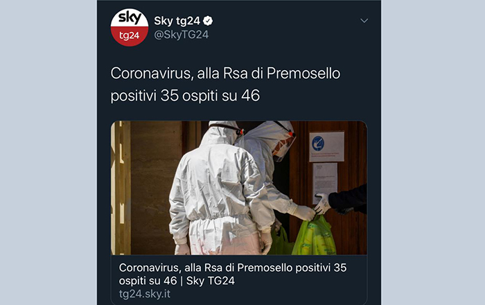 Coronavirus: la vicenda dei 35 positivi alla Rsa di Premosello ripresa dai media nazionali