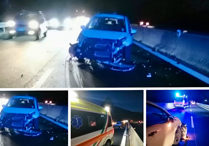 Auto si schianta in superstrada, due feriti lievi