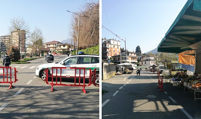 A Omegna via al mercato alimentare sul lungolago
