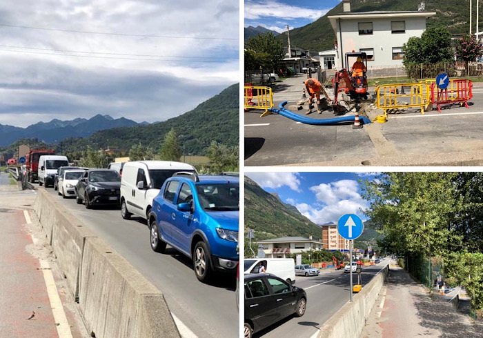 Traffico in tilt per la posa della fibra tra Domo e Crevola