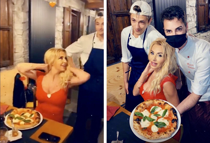 “Una pizza stellare” per Valeria Marini al Lago Pineta ad Antrona. Video
