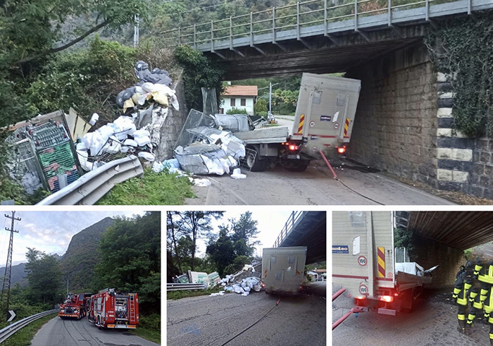 Tragedia all'alba: camion si schianta al sottopasso, l'autista morto sul colpo. Foto