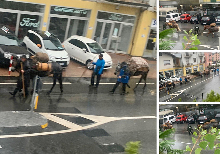 Un arrivo sotto la forte pioggia per la Sbrinz Route