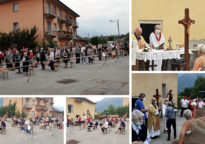 Messa per San Giovanni a Rumianca di Pieve Vergonte. Dato il basco a 4 nuovi volontari del Gruppo Cisom Vco