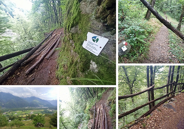 Staccionate di protezione poco stabili nei sentieri tra Domo e Villa, rischi per trekkers e bikers
