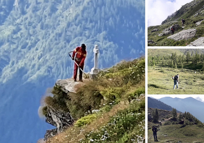 Lavori di sistemazione dei sentieri in val Bognanco grazie ai volontari ed a Veia Sky Race. Foto