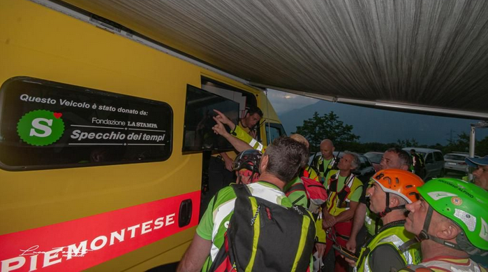 I volontari delle X° Delegazione Valdossola in servizio all' Ospedale da Campo Covid aperto a Torino
