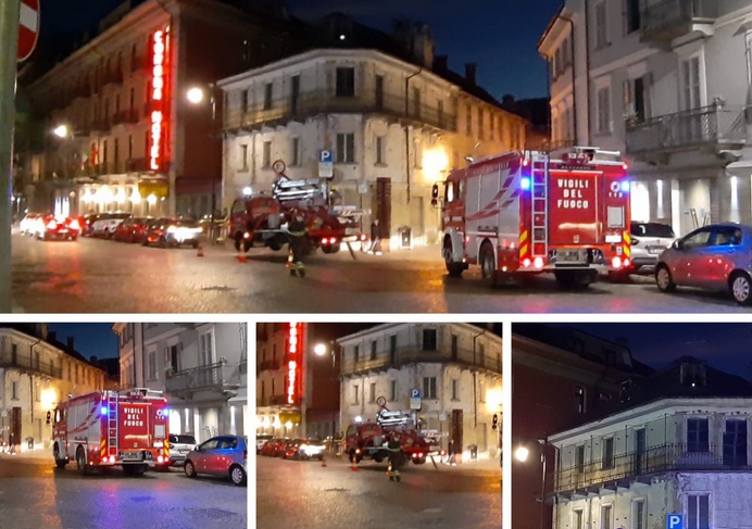 Cade materiale dal tetto di una casa del centro domese intervento dei vigili del fuoco