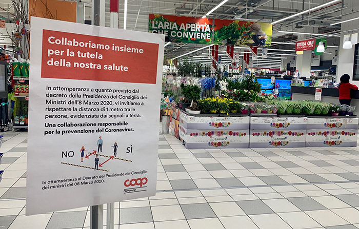 Nuove misure di sicurezza per favorire distanziamento e la spesa in tutti i punti vendita Nova Coop. Consegna a domicilio gratuita per gli over 65
