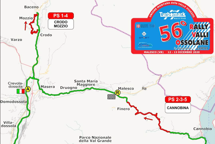 Due sole prove speciali per il terzo tentativo di disputare il 56° Rally delle Valli Ossolane. Gara il 12 e 13 dicembre