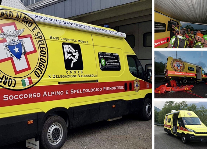 Nuova Base Logistica Mobile per il Soccorso Alpino Valdossola. Esercitazione in calata dalla cascata del Toce