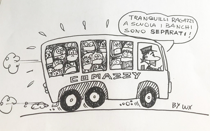 Le assurdità delle norme anticovid nella nuova vignetta di Carlo Lux