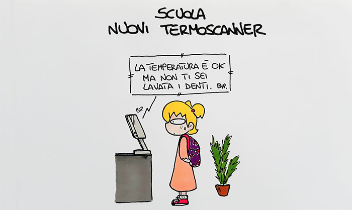 Nuova vignetta di Sapo dedicata all'apertura in sicurezza delle scuole