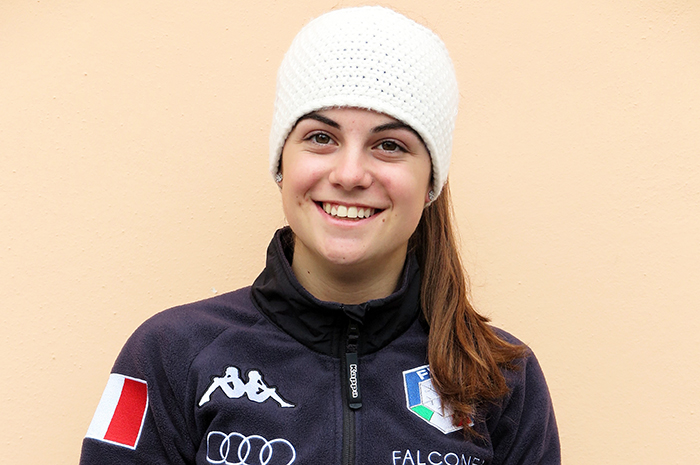 Alessia Crippa in allenamento a Cesana Pariol