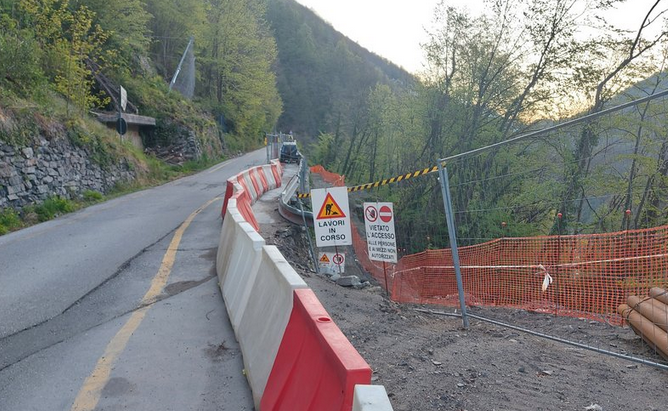 Anzasca: cantiere fermo da settimane sulla Sp 66 con senso unico alternato