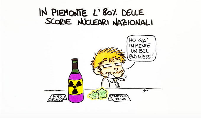 I siti piemontesi per lo smaltimento delle scorie nucleari nella nuova vignetta di Sapo