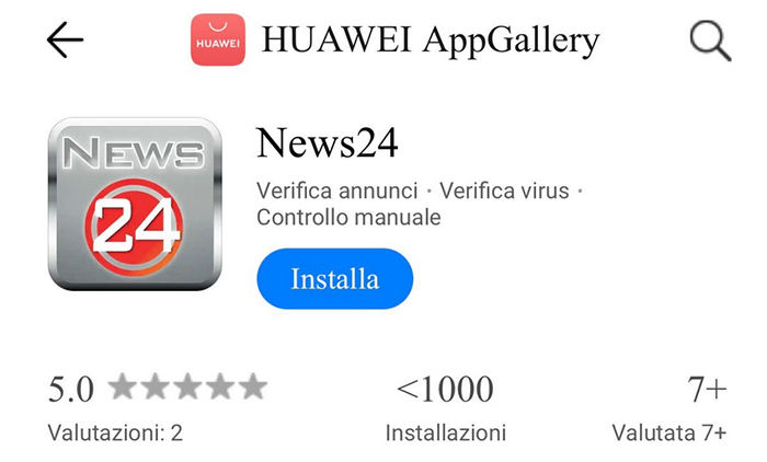 News24 arriva anche sull' Huawei Appgallery. Scaricate la nostra App