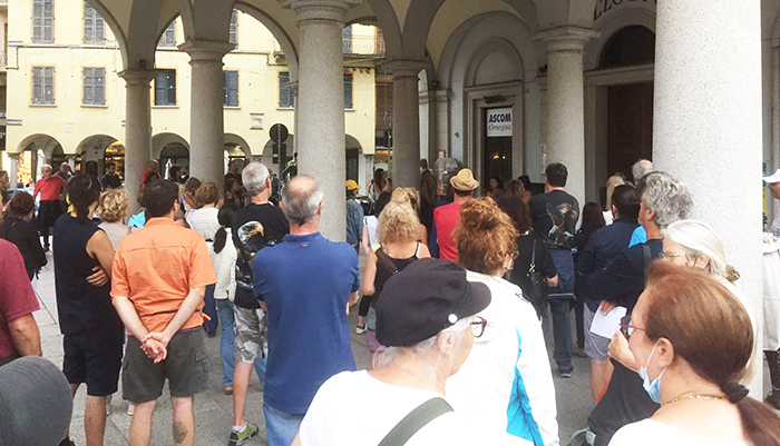Manifestazione No-Vax ad Omegna