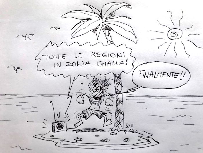 La vignetta di Carlo Lux. Regioni in "zona gialla": siamo tutti contenti