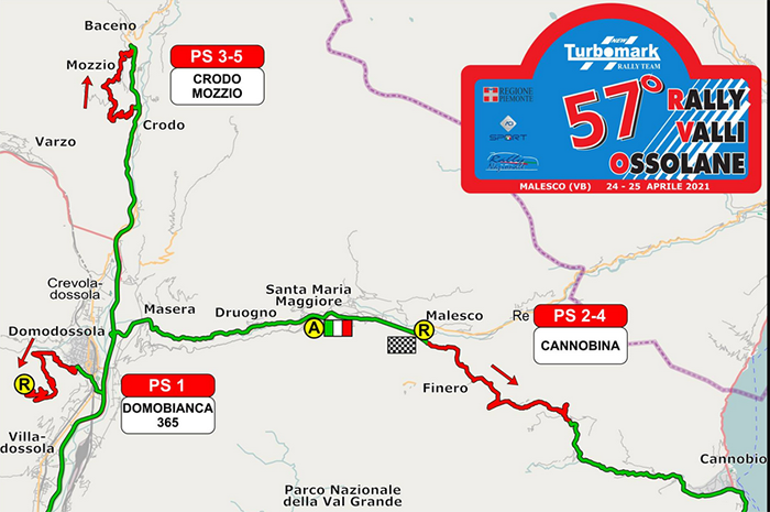 Rally delle Valli ossolane, si corre il 24 e 25 aprile. Svelato il percorso