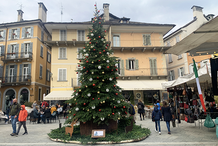 Aria di Natale a Domodossola, già addobbato l'albero in Piazza Mercato
