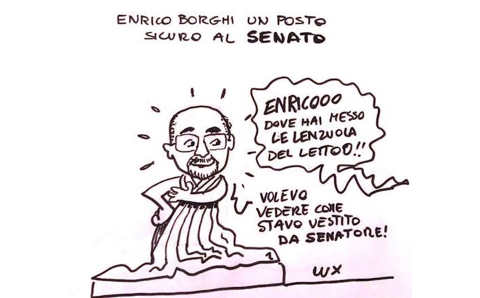 Enrico Borghi: prove da senatore - La vignetta di Lux 