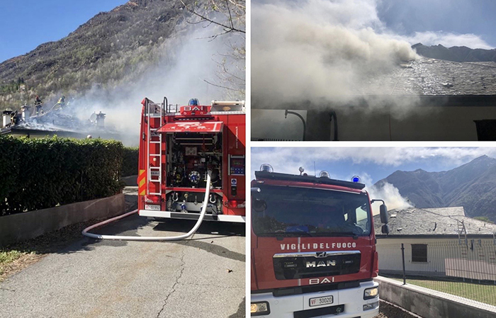 Si incendia il tetto di una villa, intervento provvidenziale dei Vigili del fuoco