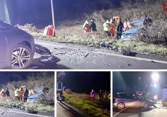 Schianto frontale tra due auto a Pallanzeno, due feriti portati al Dea