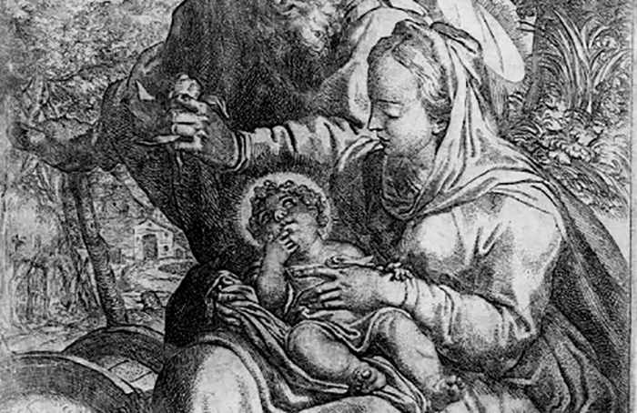 Museo Immaginario: un'incisione sacra di Procaccini esposta in piazza Mercato