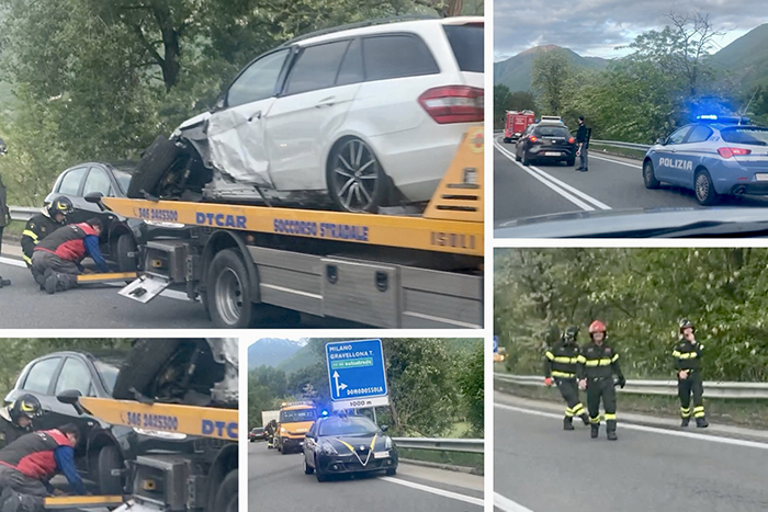 Schianto in superstrada tra due auto