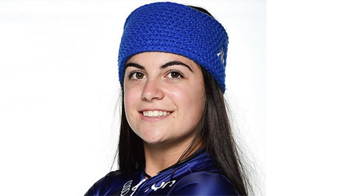 Alessia Crippa in allenamento a Vipiteno con la nazionale di skeleton