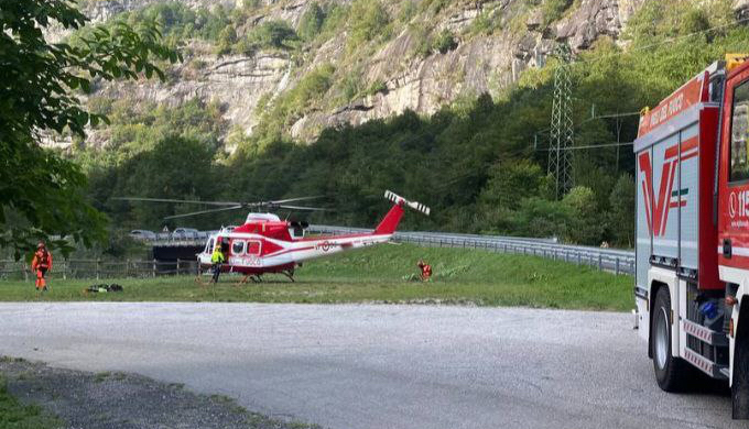  Cade sulla ferrata Walser Fall a Croveo. Illeso, recuperato con l'elicottero