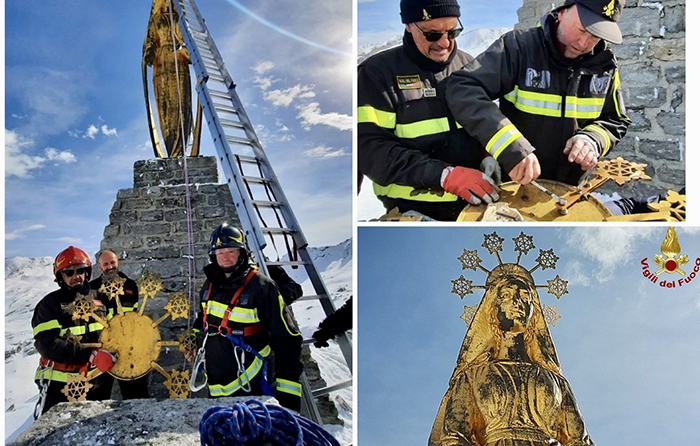 Dopo 20 anni messa la stella mancante sulla corona della Madonna della Neve al Moro