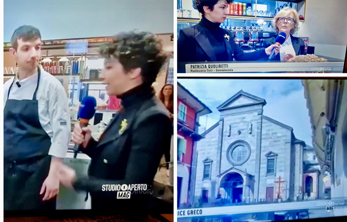 Passerella in tv a Studio Aperto su Italia1 per la pasticceria Tisti e Domodossola