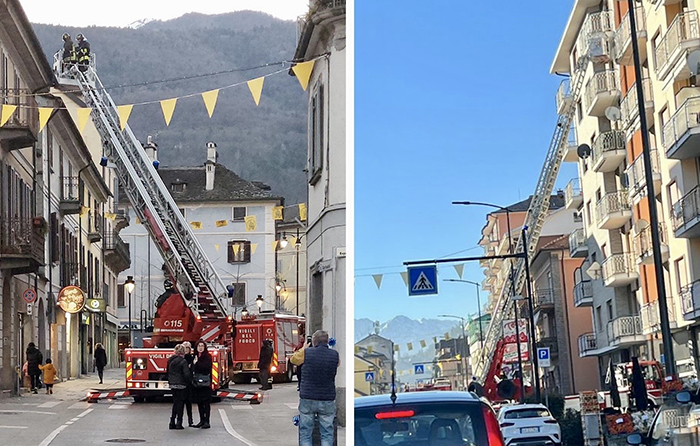 Giornata di intenso lavoro per la ritornata autoscala dei Vvf di Domodossola