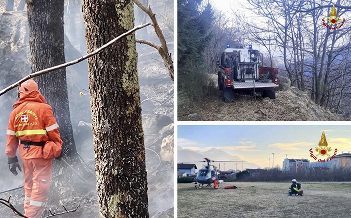 Incendio su 6 ettari nei boschi intorno a Monte Ossolano. Vvf ed Aib in azione
