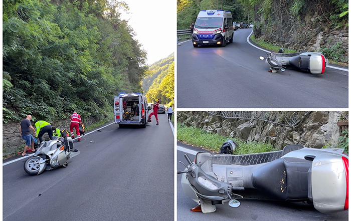 Scontro tra auto e moto: centauro ferito portato al Dea