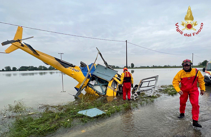 Elicottero dell'Eliossola cade in Romagna, tutti vivi gli occupanti 