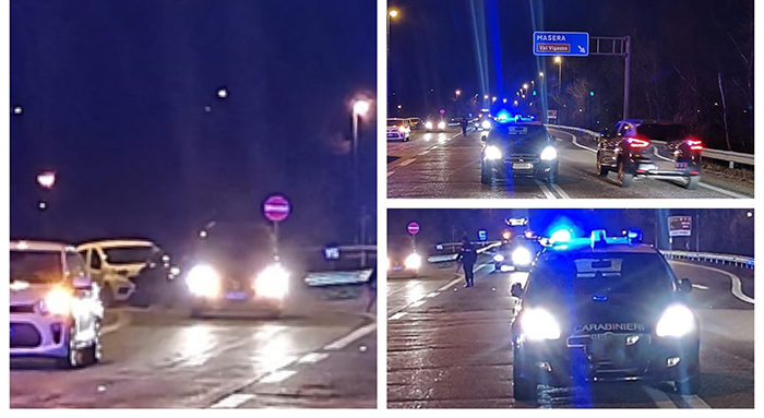 Tamponamento tra due autovetture allo svincolo della superstrada a Masera