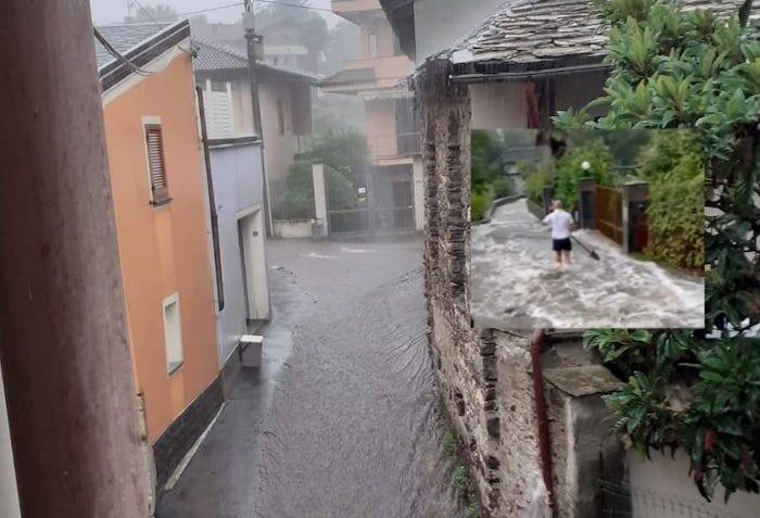 Ornavasso: torrenti esondati, allagamenti 