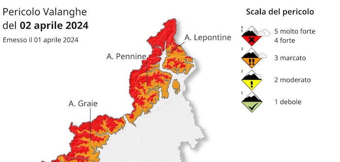 Arpa: permane fino a martedì l'allerta arancione per valanghe 
