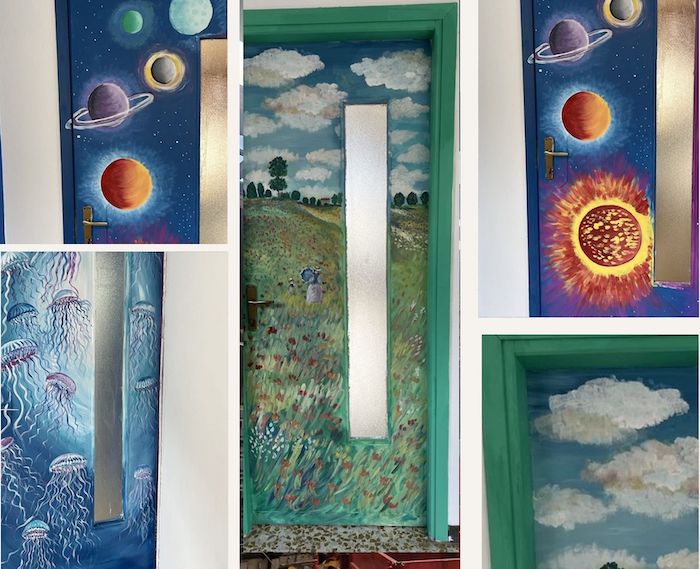 I colori della fantasia sulle porte delle scuole Bagnolini, si cercano sponsor 