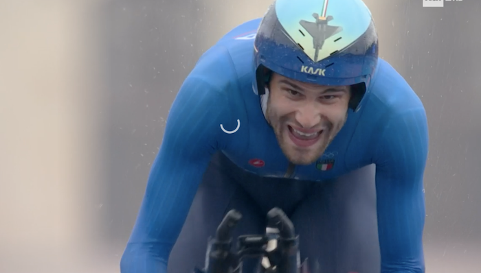 Ganna d'argento, grande cronometro, ma vince Evenepoel
