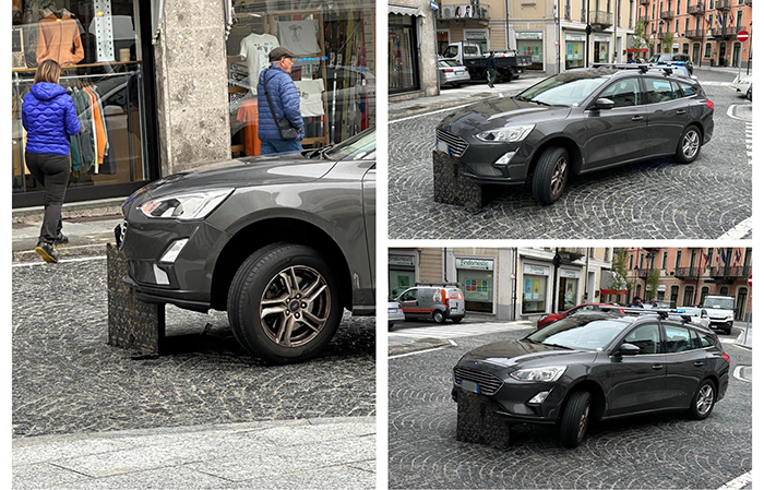 Lavori a un tombino, arriva un'auto. Operaio si scansa per poco. Danni alla vettura 