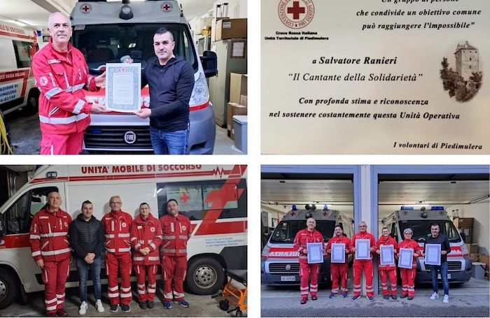 Al cantante della Solidarietà, la medaglia di benemerenza della Croce Rossa