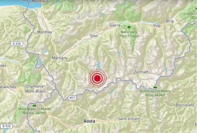 Terremoto di 3.4 gradi in Vallese, avvertito anche da noi 