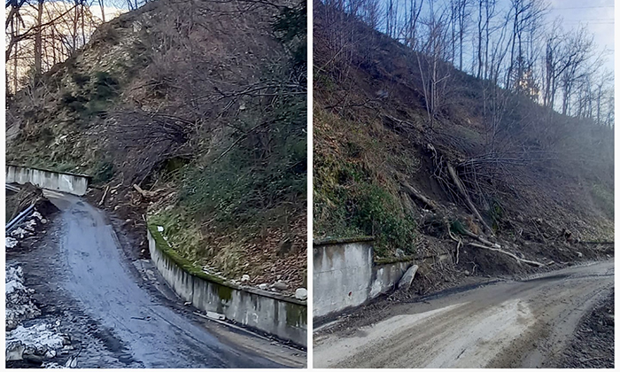 Frana attiva, smossi altri 200 metri cubi. Aperta a ore la strada per Monteossolano